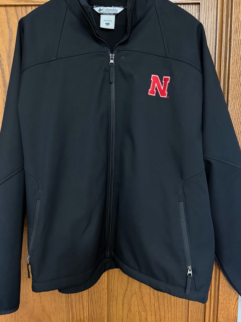 Columbia Black Softshell Jacket Nebraska Husker Logo